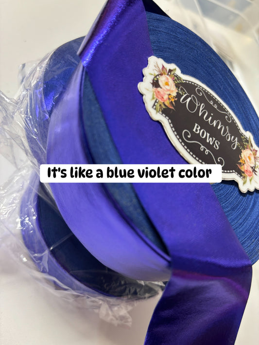 1.5 inch BLUE VIOLET METALLIC  ribbon BIAS 25 yards