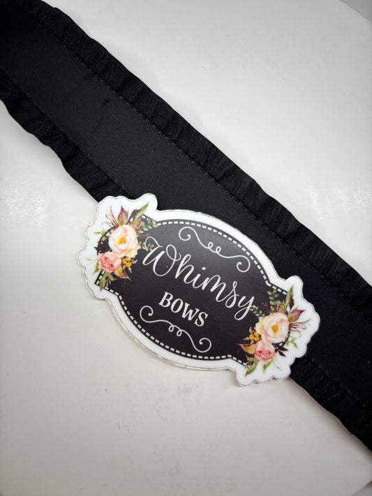 1.6 INCH  SATIN RUFFLE BLACK