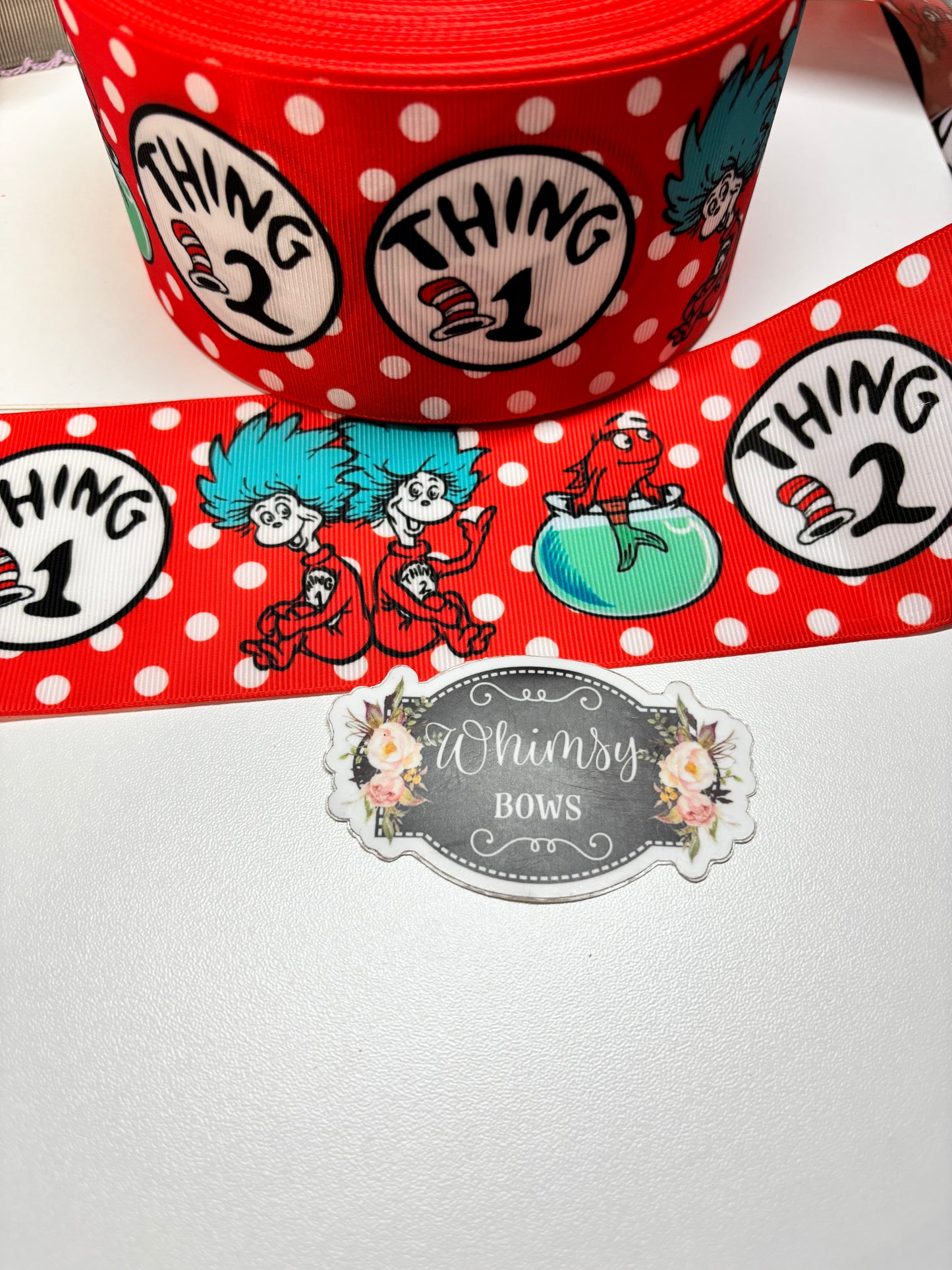 1.5  INCH THING ONE THING TWO CAT HAT  RIBBON