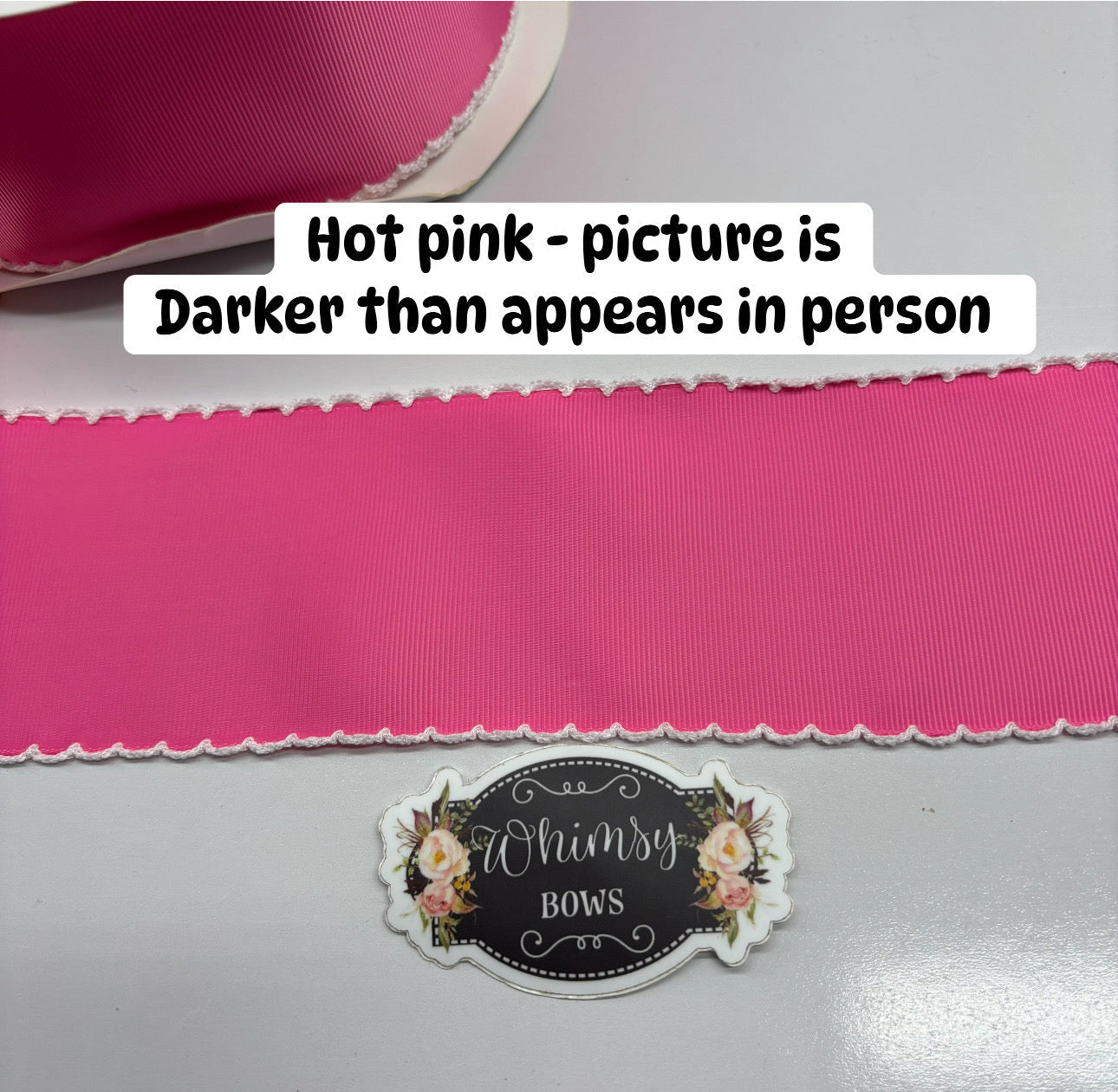 1.5. Hot pink  w white MOONSTITCHING