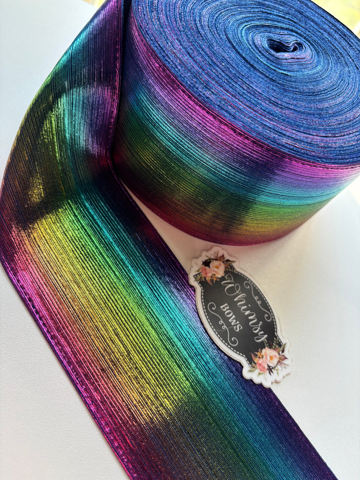 3 INCH RAINBOW OMBRÉ SOFT METALLIC  RIBBON