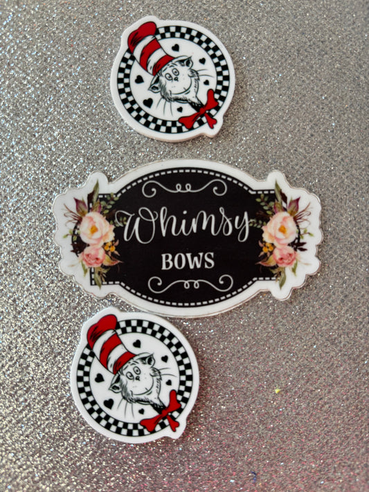 CAT HAT DR SEUSS round  small  Resin