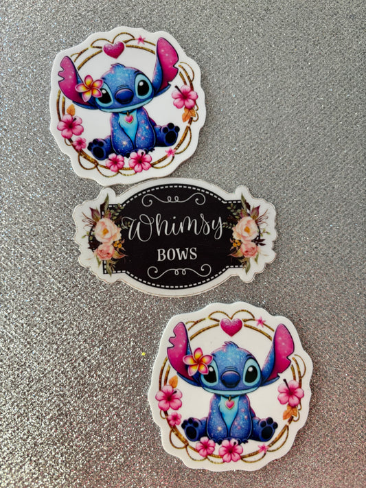 STITCH W FLOWERS LARGE RESIN