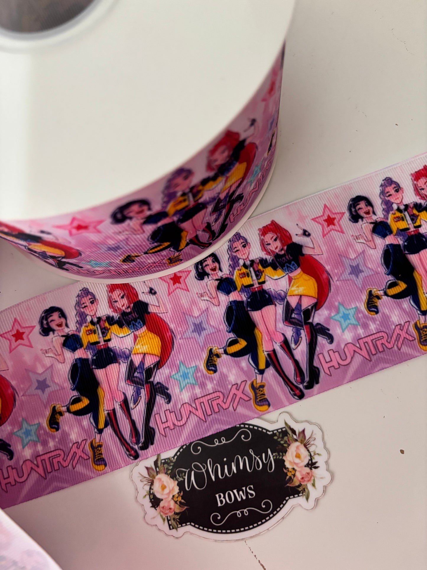 KPOP HUNTRX ON PINK 2 inch ribbon