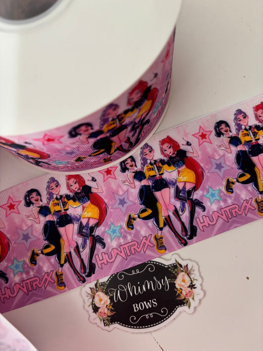 KPOP HUNTRX ON PINK 2 inch ribbon