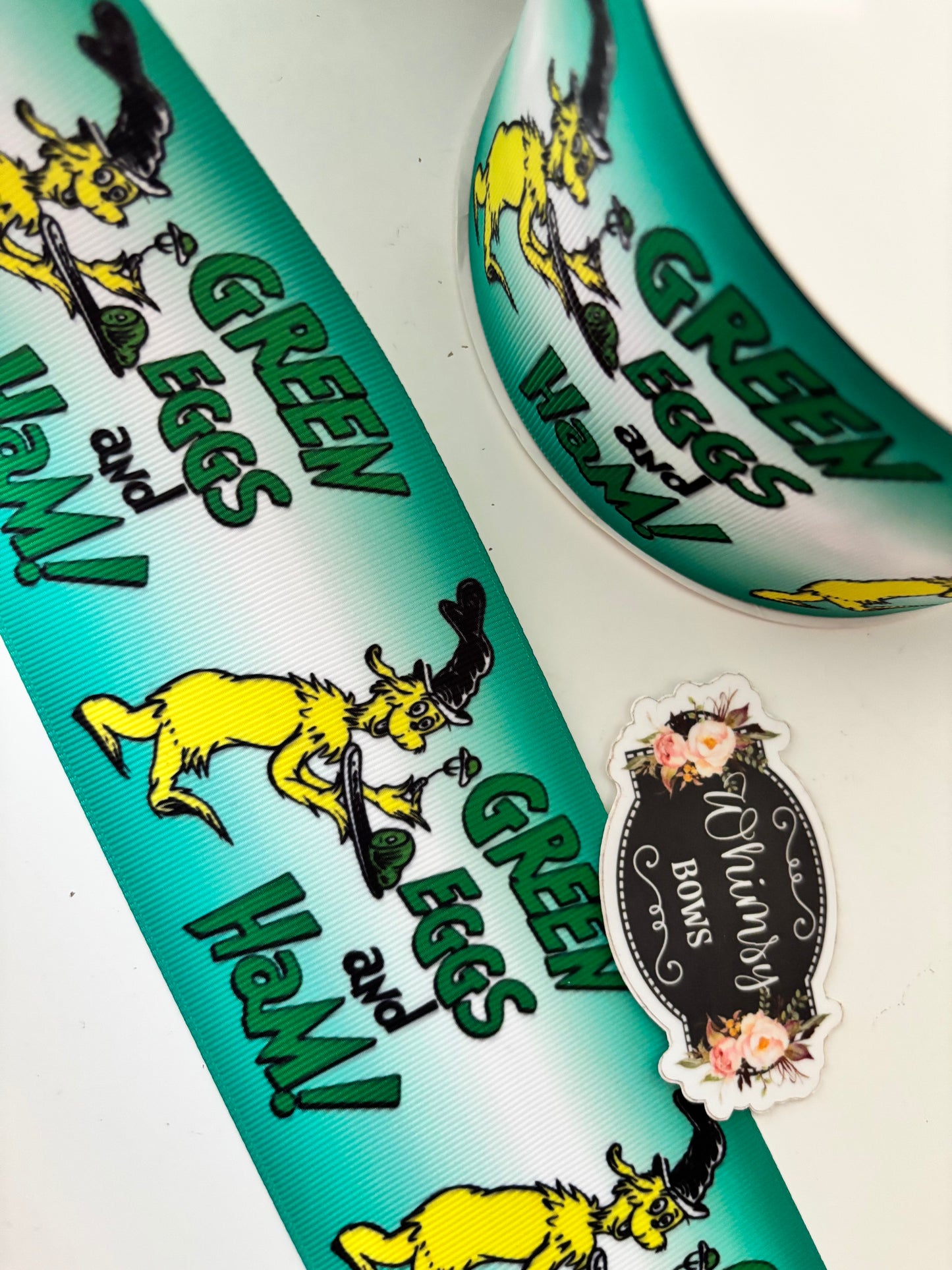 GREEN EGGS AND HAM - DR SEUSS 2 inch ribbon