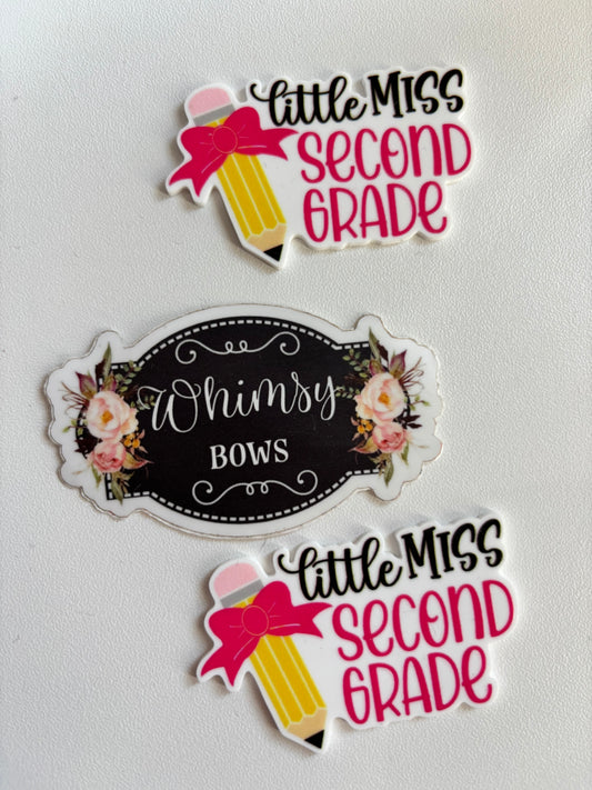 LITTLE MISS SECOND  GRADE - back to school LARGE RESIN