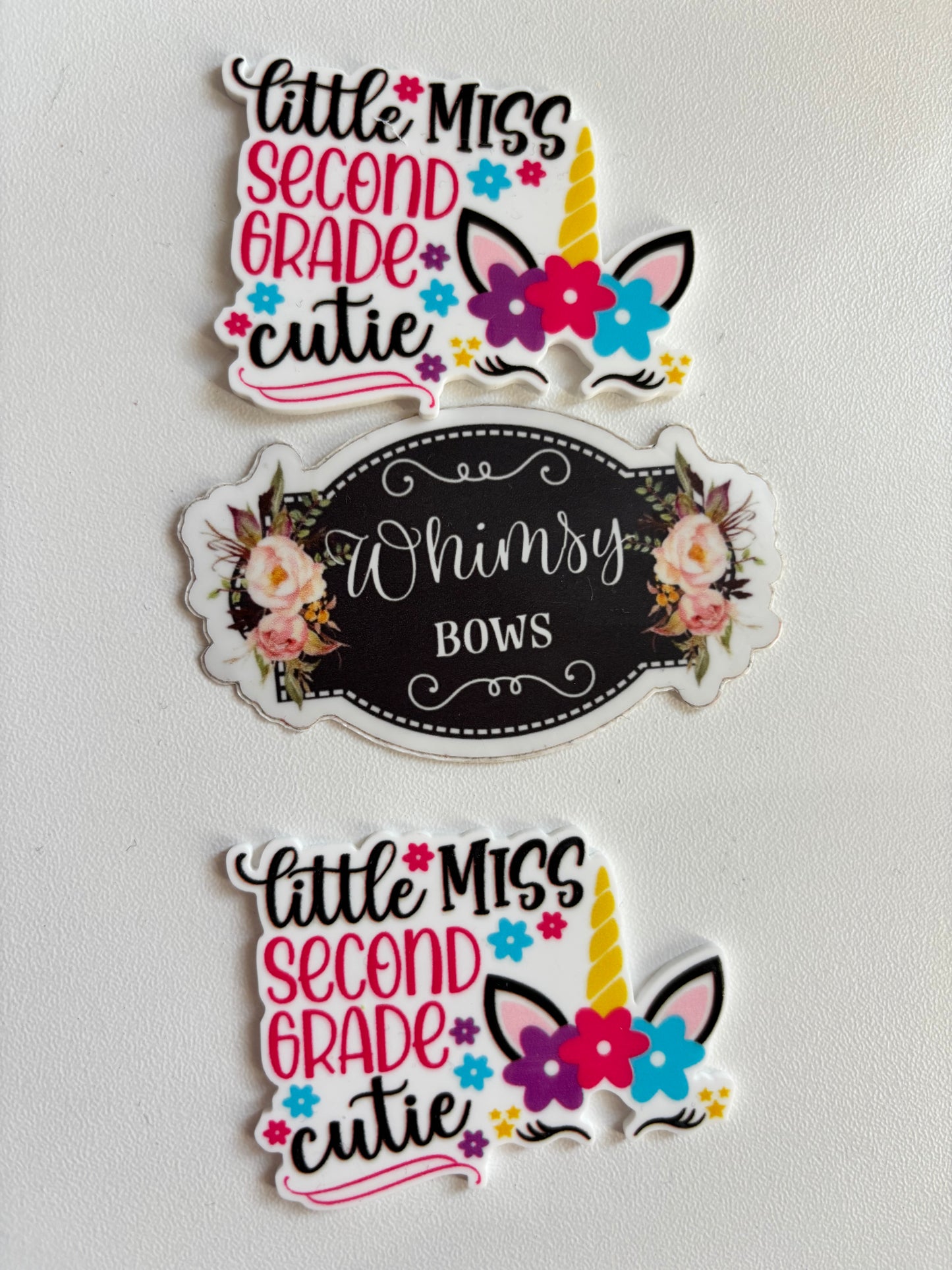 LITTLE MISS SECOND GRADE CUTIE UNICORN - back to school LARGE RESIN