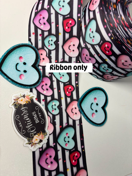 HEARTS ALL OVER 2 inch ribbon-