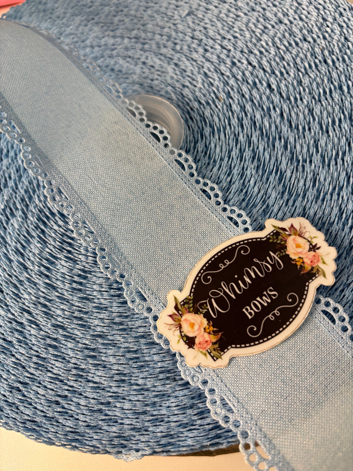 2.5 inch  SCALLOPED LACE BLUE   RIBBON NO WIRE