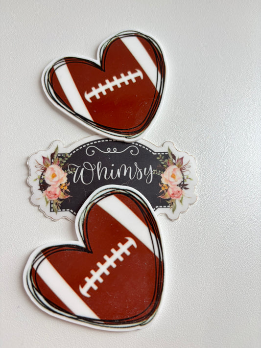 FOOTBALL HEART LARGE RESIN -