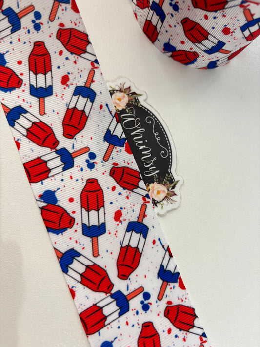 BOMB POP Fourth of July   2 inch Ribbon