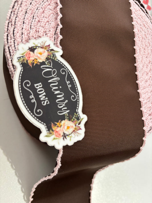 1.5 BROWN WITH LIGHT PINK stitching MOONSTITCHING