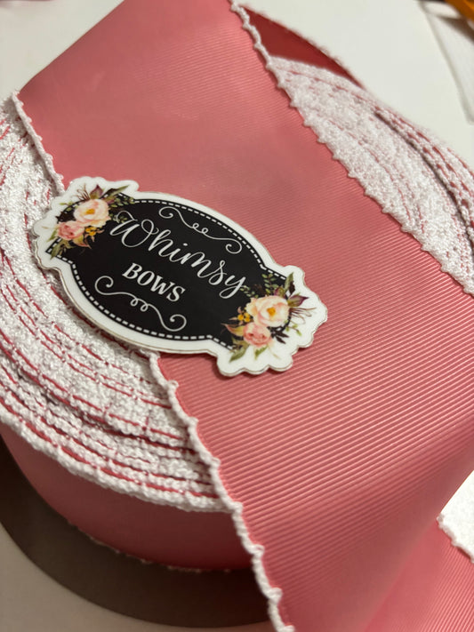 DUSTY ROSE 2 INCH WITH WHITE  STITCHING