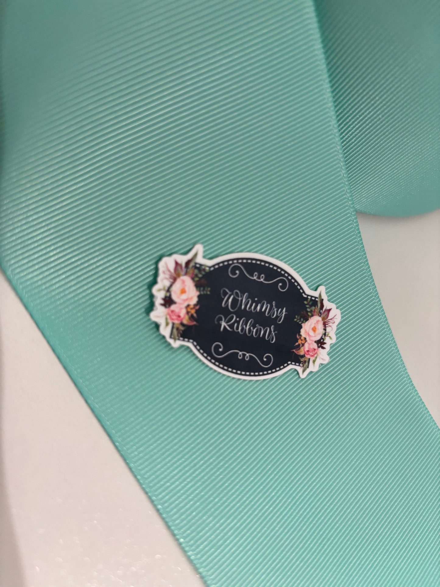 1.5 inch AQUA solid grosgrain  5 YARD ROLL $2