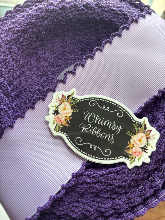 3 INCH LIGHT ORCHID W PURPLE STITCHING MOONSTITCH