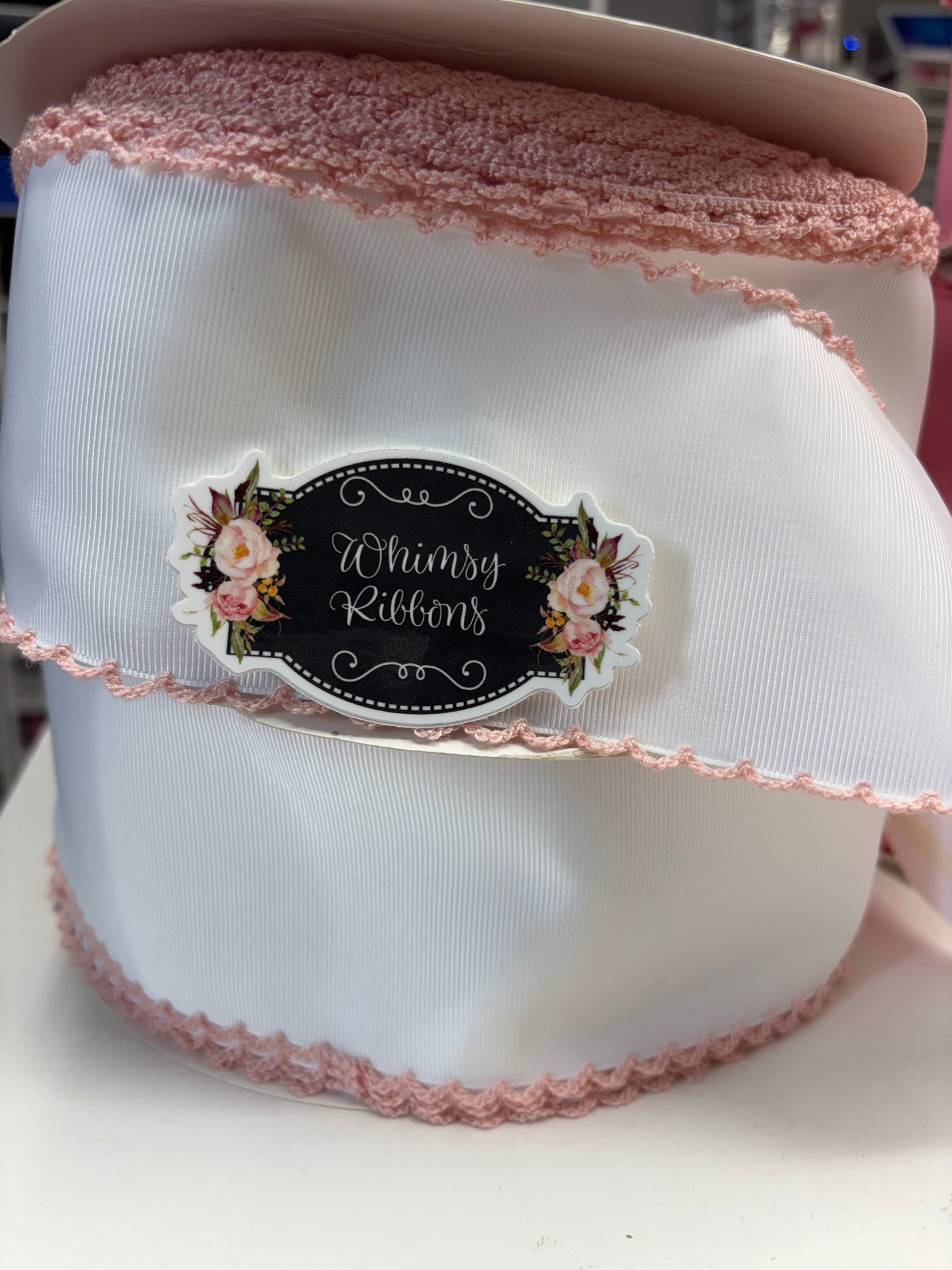 3 INCH WHITE W BABY PINK - a tad different than light pink