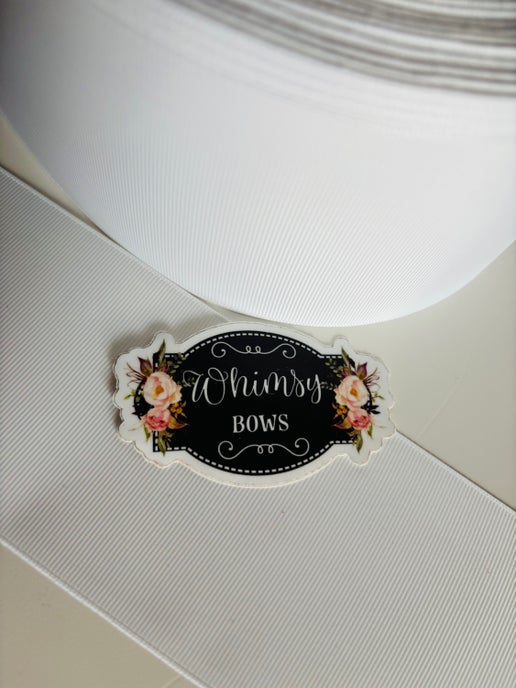 WHITE solid 3 inch grosgrain ribbon - 5 yard roll