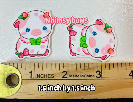 Pink cow resin small