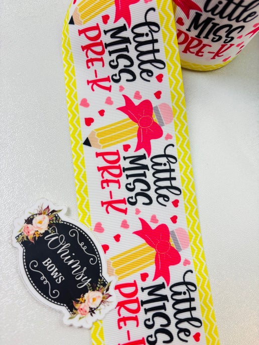 LITTLE MISS PRE K 3 INCH PRINTED RIBBON