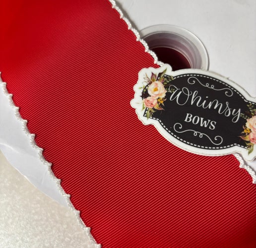 3 INCH RED MOONSTITCH RIBBONg