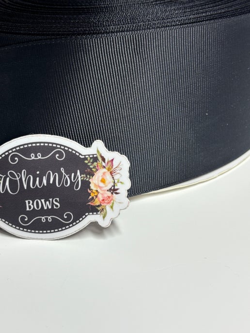 3 inch solid grosgrain black ribbon