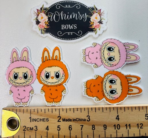 LABUBU LARGE RESIN ORANGE PINK