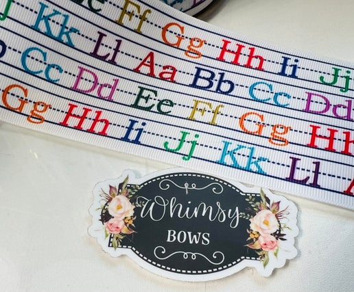 Alphabet 3 inch printed ribbon