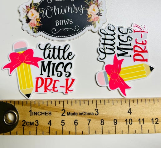 LITTLE MISS PRE K large resin