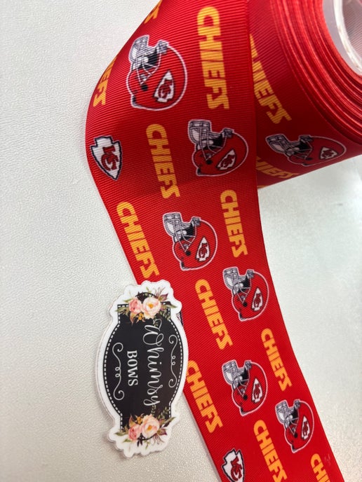 KANSAS CHIEFS PRINTED 3 INCH RIBBON