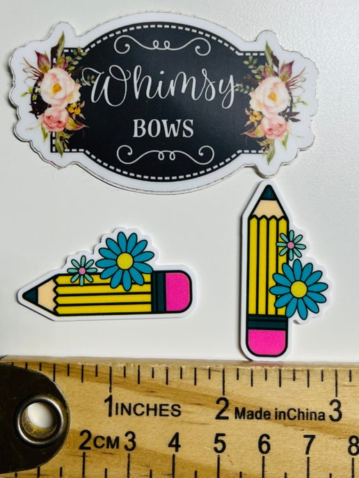 PENCIL resin with flowers small