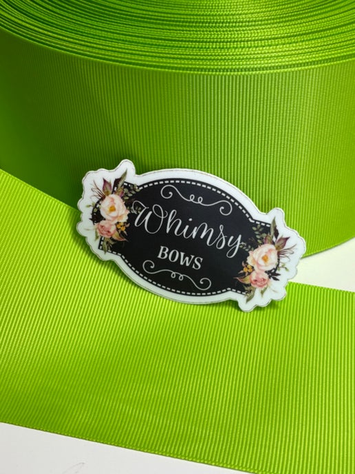 APPLE GREEN - solid grosgrain 3 inch ribbon- 5 yard roll