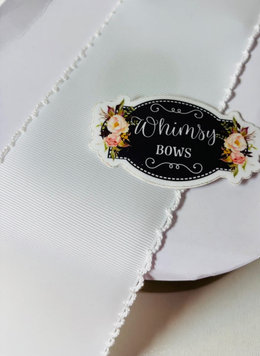 3 INCH WHITE MOONSTITCH RIBBON