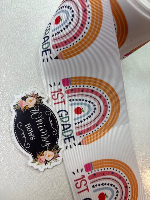 1ST GRADE RAINBOW 3 INCH PRINTED RIBBON