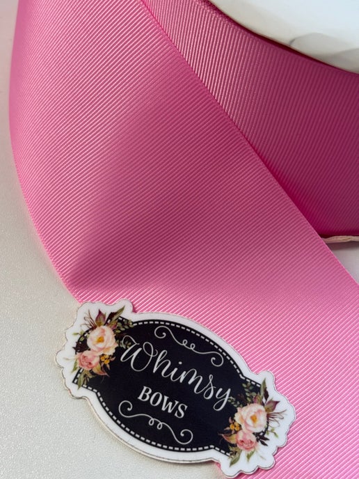 Geranium pink solid 3 inch grosgrain ribbon