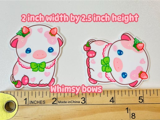 Pink cow large resin