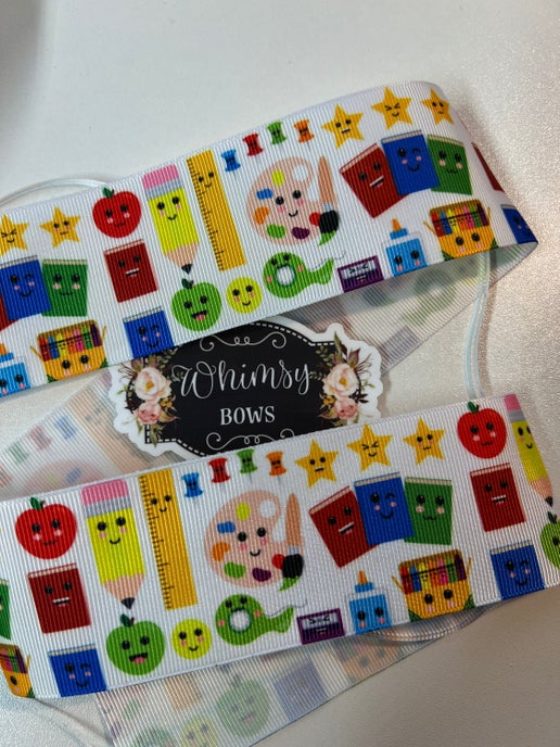 2 INCH SCHOOL SUPPLIES W FACES